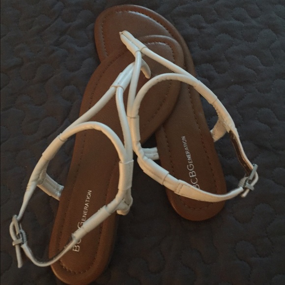 BCBG White summer sandals