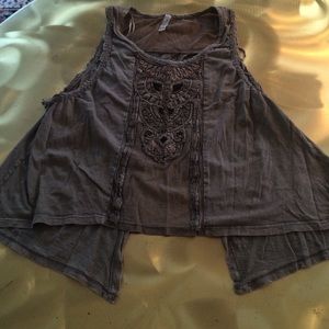 Free people embellished top with open back