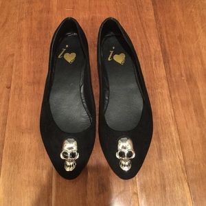 Skull toed ballet flats
