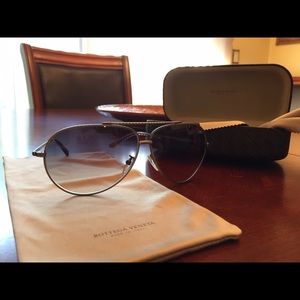 Authentic Bottega Veneta Metal Aviator Sunglasses