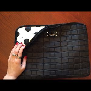 15" Black Quilted Kate Spade Laptop Sleeve/Case
