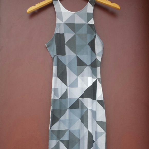 Kaleidoscope Print Grey Dress