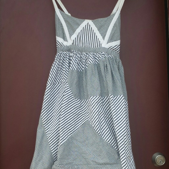 Grey & White Striped Dress