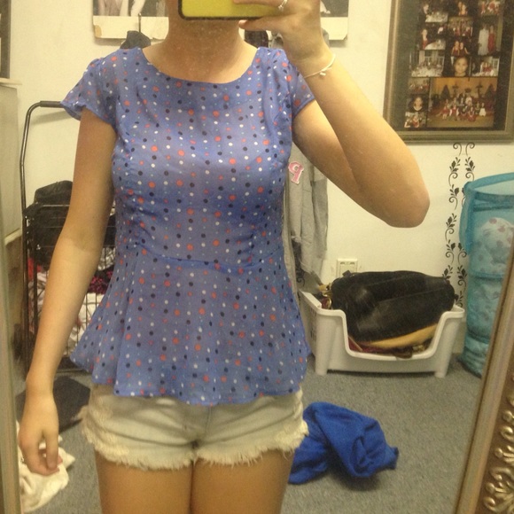Sheer peplum top