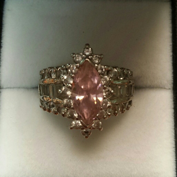 Gorgeous Diamond Pink Sterling silver ring