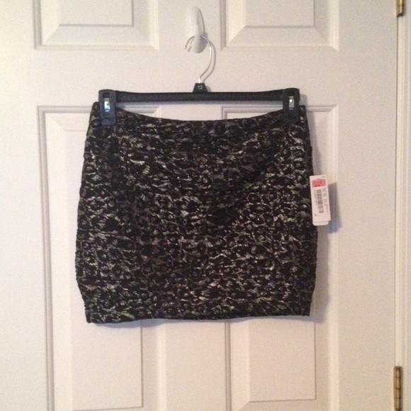 Black and Silver Mini Skirt