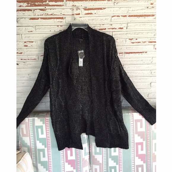 Black and silver cozy cable knit sweater