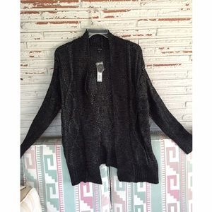 Black and silver cozy cable knit sweater