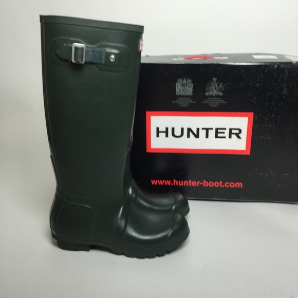 Authentic dark olive green hunter boots