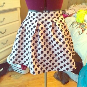 Pink, black, and white 1950s skater skirt