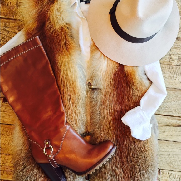 Red fox fur vest