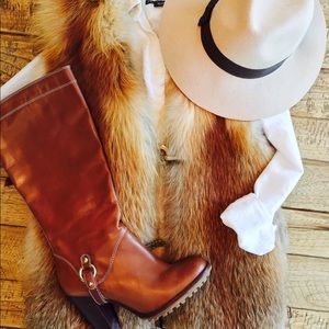 Red fox fur vest
