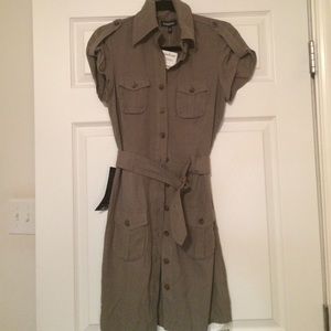 Bebe shirt dress army green NWT