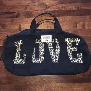 Pink duffle bag!