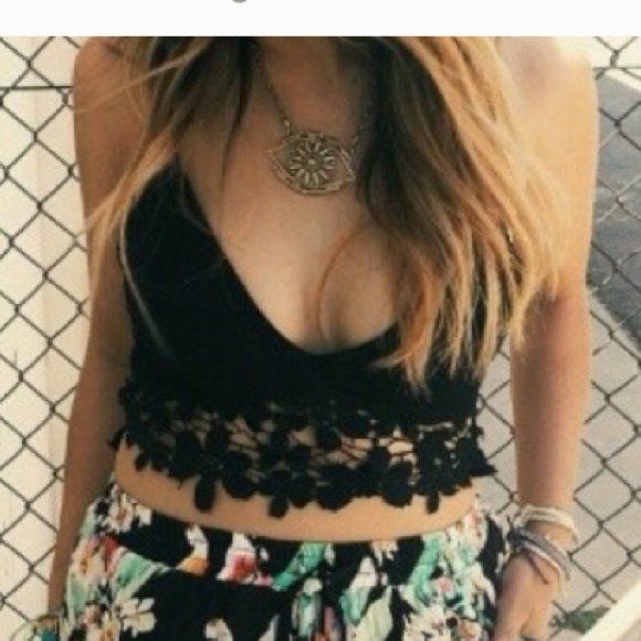 Never worn black crop top from LF