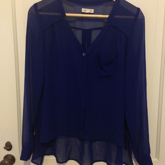 Urban outfitters dark blue sheer blouse