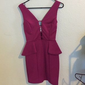 nasty gal sexy pink peplum dress