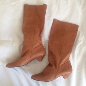 Zara High Leather Boots in Brown - Size 36