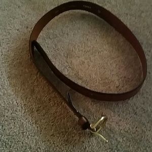 Fossil leather belt