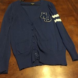 Athletic/preppy royal blue cardigan