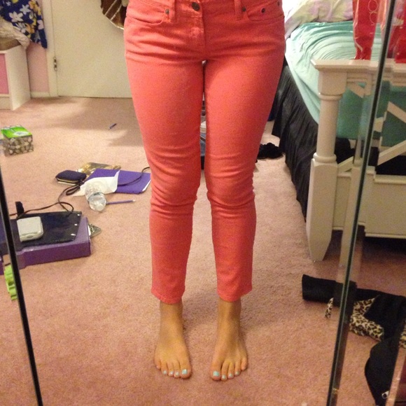 Coral J Crew Cropped Pants - Picture 1 of 3