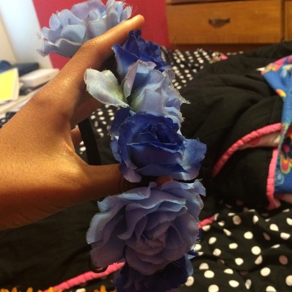 Big blue flower hair band