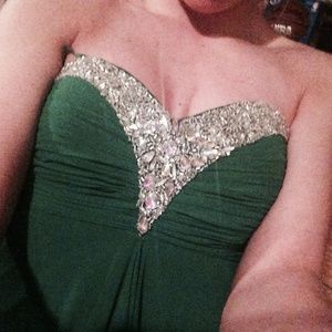 Green chiffon prom dress, gorgeous and comfortable
