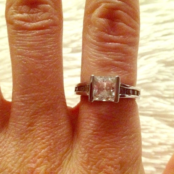 Lia Sophia CZ silver cocktail ring.