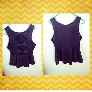 Black casual bow shirt
