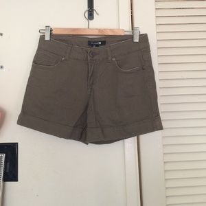 Olive green high-waisted shorts