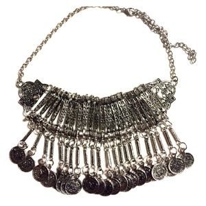 Bohemian Gypsy Coin Statement Necklace