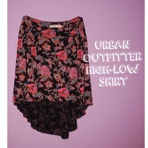 Floral Urban Outfitter high-low skirt