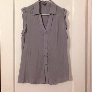 Express Gray viscose button down blouse