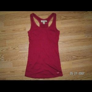 Hollister Co beaded racerback tank top red gold xs