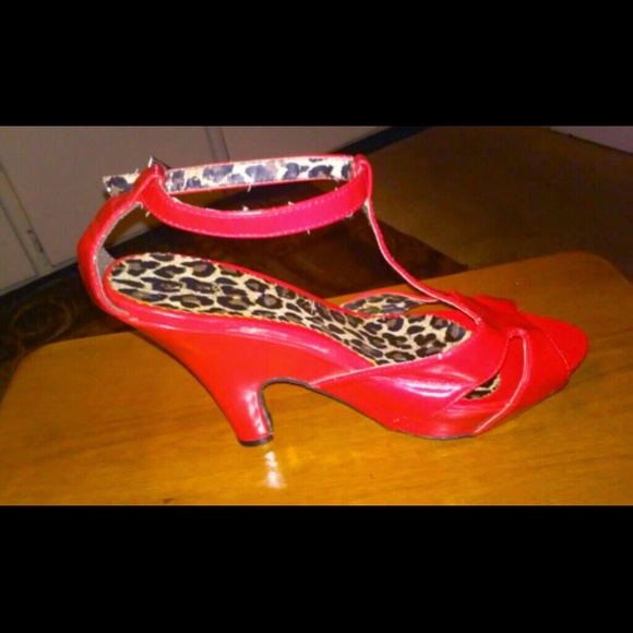 Bam boo red & leopard sandals