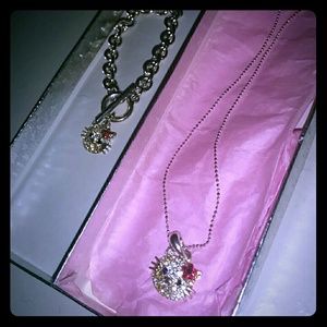 Hello kitty necklace and bracelet