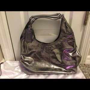 ⛔️SOLD⛔️ Coach gunmetal leather hobo
