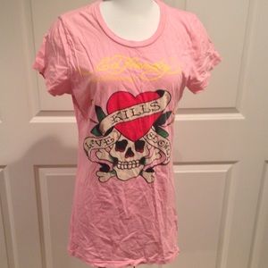 Ed hardy pink tee