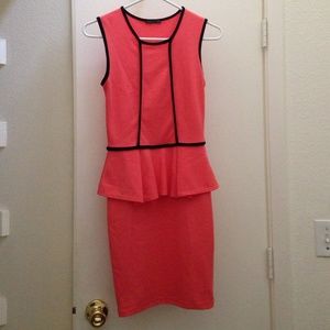 Peplum coral colored dress