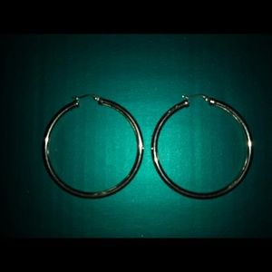 Sterling silver hoop earrings,  2" dia., 11.6g