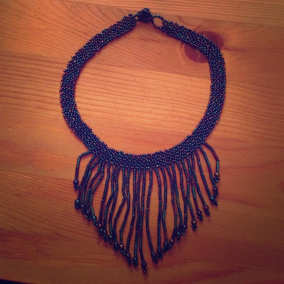 Iridescent Beaded Choker Necklace