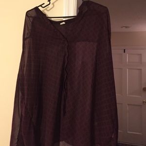 Sheer long sleeved top