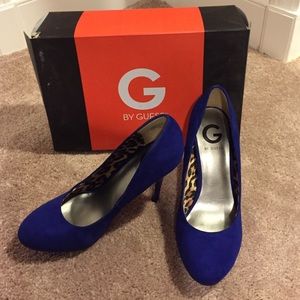 💫traded!!    Royal blue fabric pump G by Guess.
