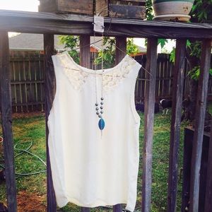 Lauren Conrad Lace Collar Blouse