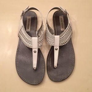 White and silver sandals