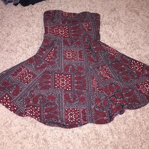 Forever 21 bandana print strapless skater dress