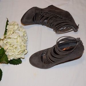 Nine West grey suede wedges