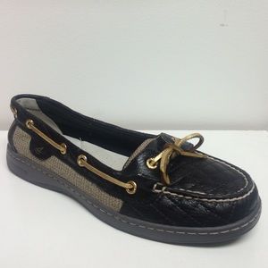 Sperry Top-Sider Black Leather Slip-On Boat Shoe