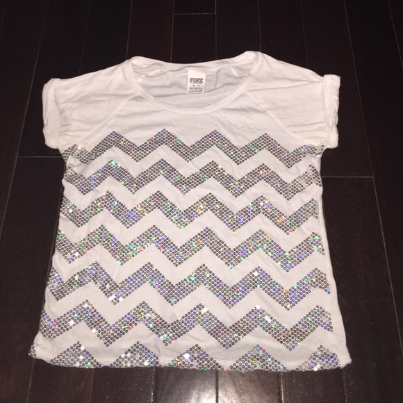 White sparkly Pink Shirt!