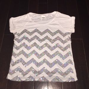 White sparkly Pink Shirt!